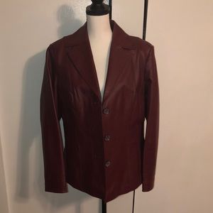 NWOT! East 5th Genuine Leather Jacket Burgundy